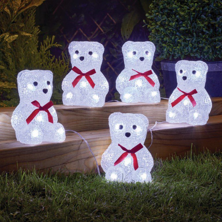 Three Kings Set of 5 Polar Bear Christmas Lights 5050642094467